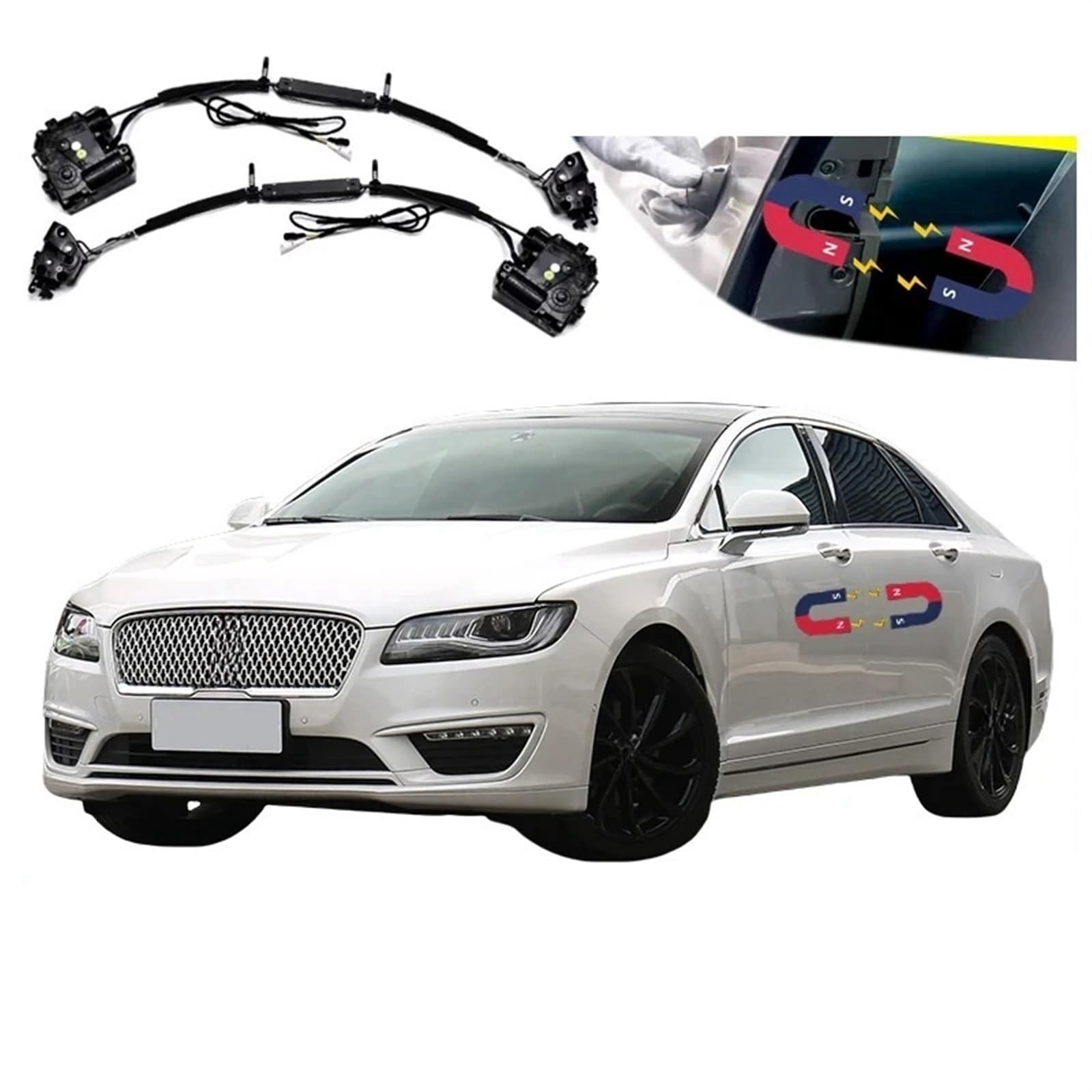 4 STÜCKE Auto Smart Elektrische Saugtür Umgerüstet Automatische Schlösser Soft Close Anti Pinch Kompatibel for Lincoln MKZ 2017-2020 Autozubehör von JLPOCRBJ