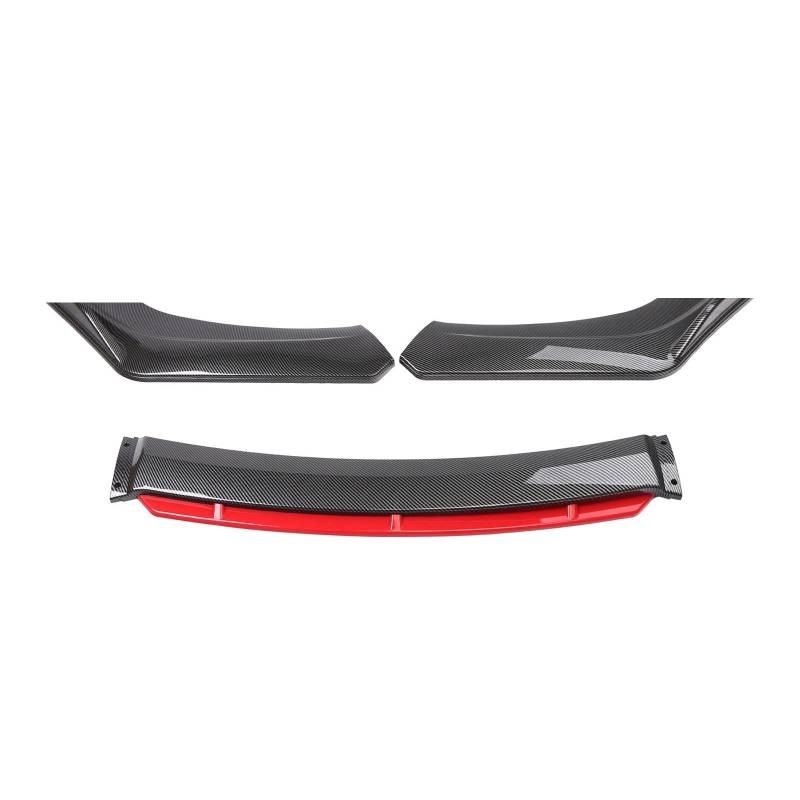 4 Stück kompatibel for Mitsubishi Lancer 2008–2015 Frontstoßstange Lip Spoiler Splitter Diffusor Body Kit Deflector Universal Autozubehör(Carbon Look Red) von JLPOCRBJ