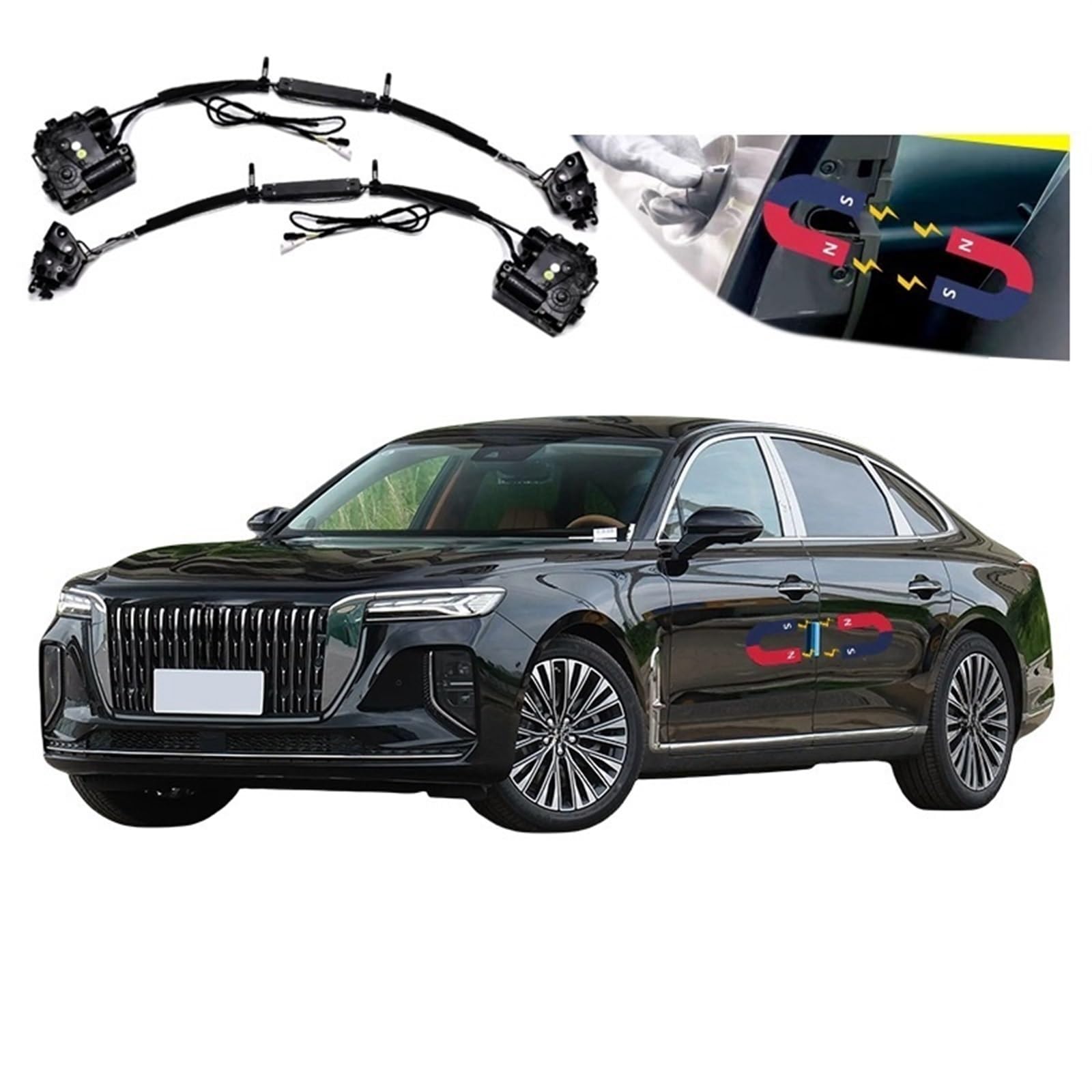 4 stücke Auto Smart Elektrische Saugtür Umgerüstet Automatische Schlösser Soft Close Anti Pinch Kompatibel for Hongqi H9 2020-2024 Auto Zubehör von JLPOCRBJ