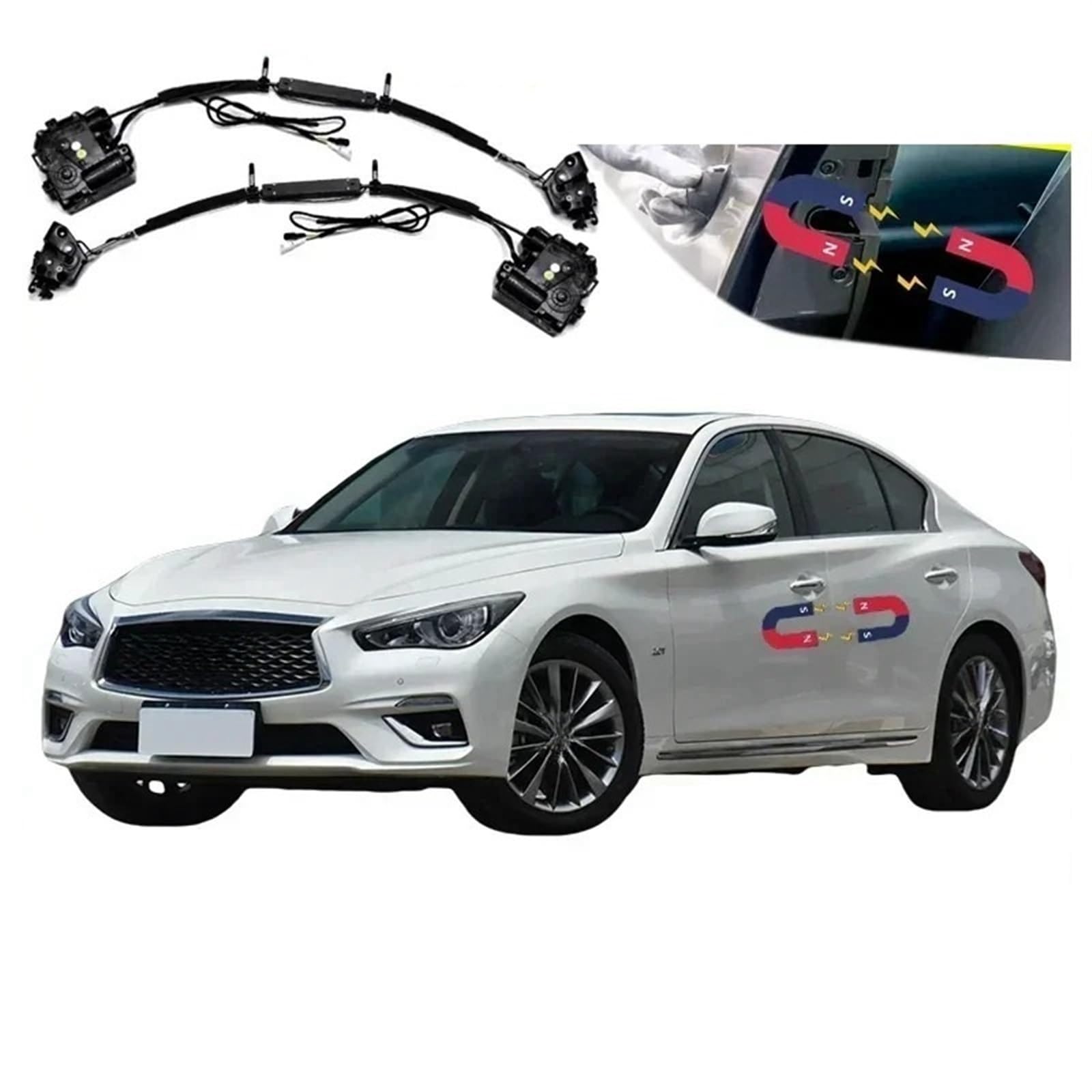 4 stücke Auto Smart Elektrische Saugtür Umgerüstet Automatische Schlösser Soft Close Anti Pinch Kompatibel for Infiniti Q50L 2016-2022 Auto Zubehör von JLPOCRBJ