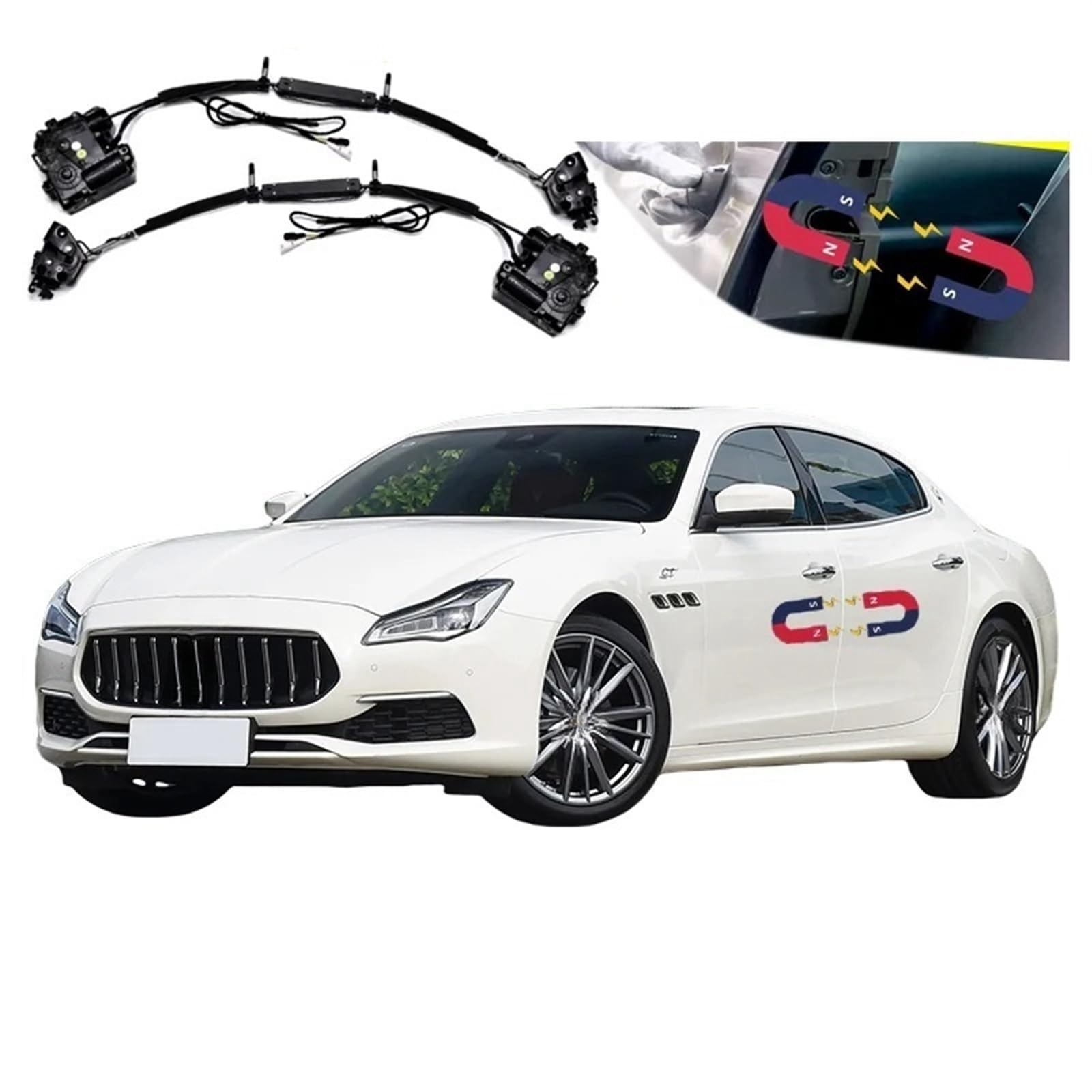 4 stücke Auto Smart Elektrische Saugtür Umgerüstet Automatische Schlösser Soft Close Anti Pinch Kompatibel for Maserati 2013-2022 Auto zubehör von JLPOCRBJ