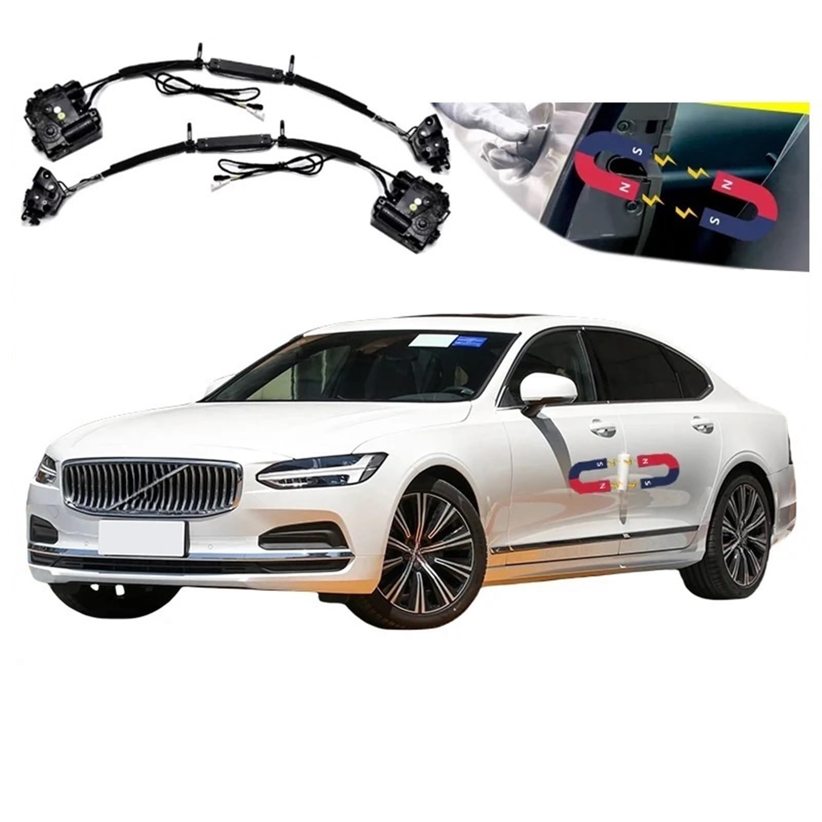 4 stücke Auto Smart Elektrische Saugtür Umgerüstet Automatische Schlösser Soft Close Anti Pinch Kompatibel for Volvo S90 2016-2025 Auto Zubehör von JLPOCRBJ