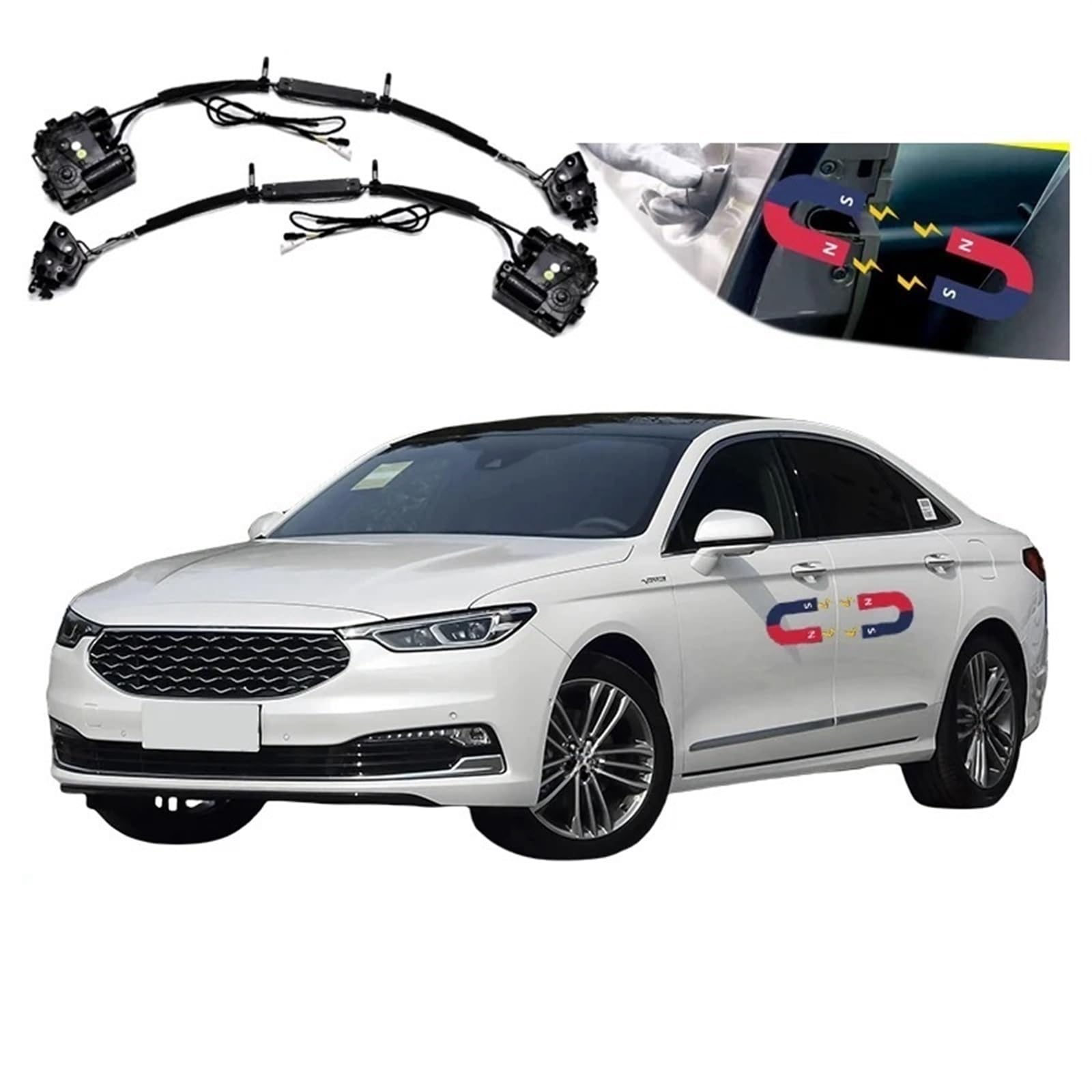 4 stücke Auto Smart Elektrische Saugtür Umgerüstet Automatische Schlösser Soft Close Anti Pinch Super Silence Kompatibel for Ford Taurus 2017-2021 von JLPOCRBJ