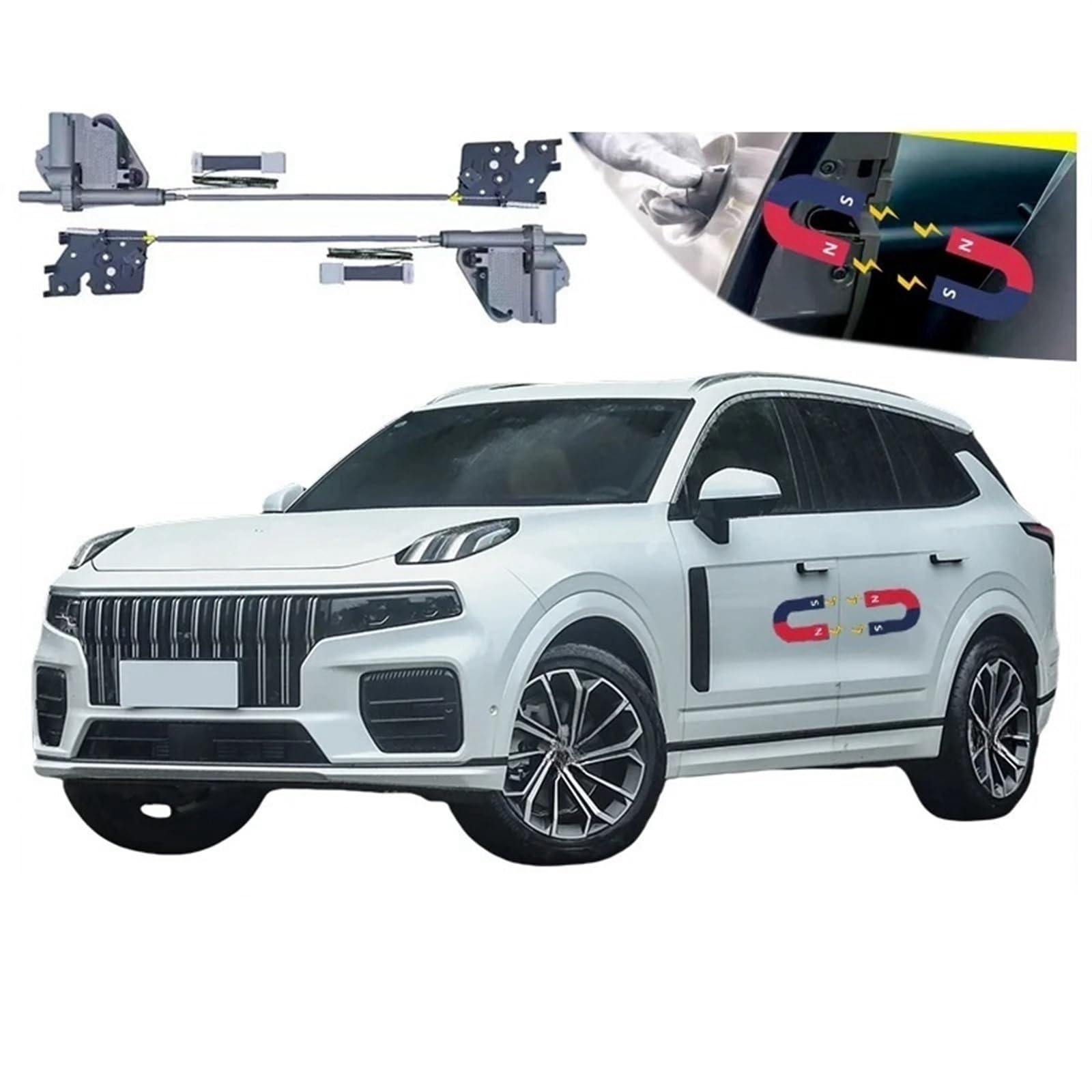 4 stücke Auto Smart Elektrische Saugtür Umgerüstet Automatische Schlösser Soft Close Anti Pinch Super Silence Kompatibel for Lynk & Co 09 2021-2024 von JLPOCRBJ