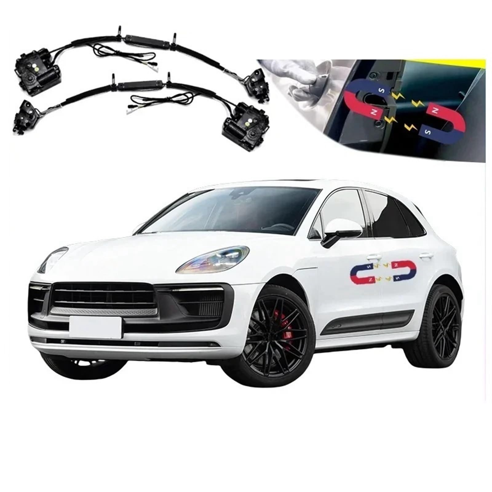 4 stücke Auto Soft-Close Türverriegelung Pass Lock Antrieb Elektrische Absorption Saug Stille Näher Kompatibel for Porsche 95B Macan 2014-2024 von JLPOCRBJ