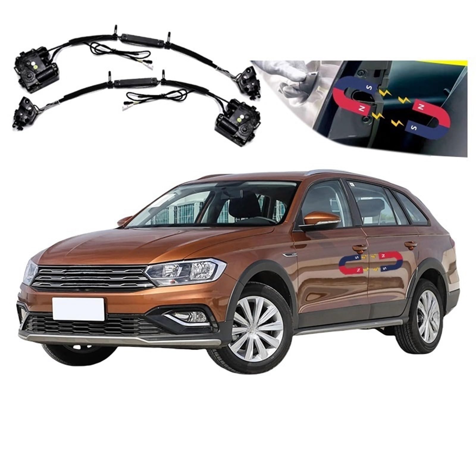 4 stücke Auto Soft-Close Türverriegelung Pass Lock Antrieb Elektrische Absorption Saug Stille Näher Kompatibel for VW C-trek 2016-2019 von JLPOCRBJ