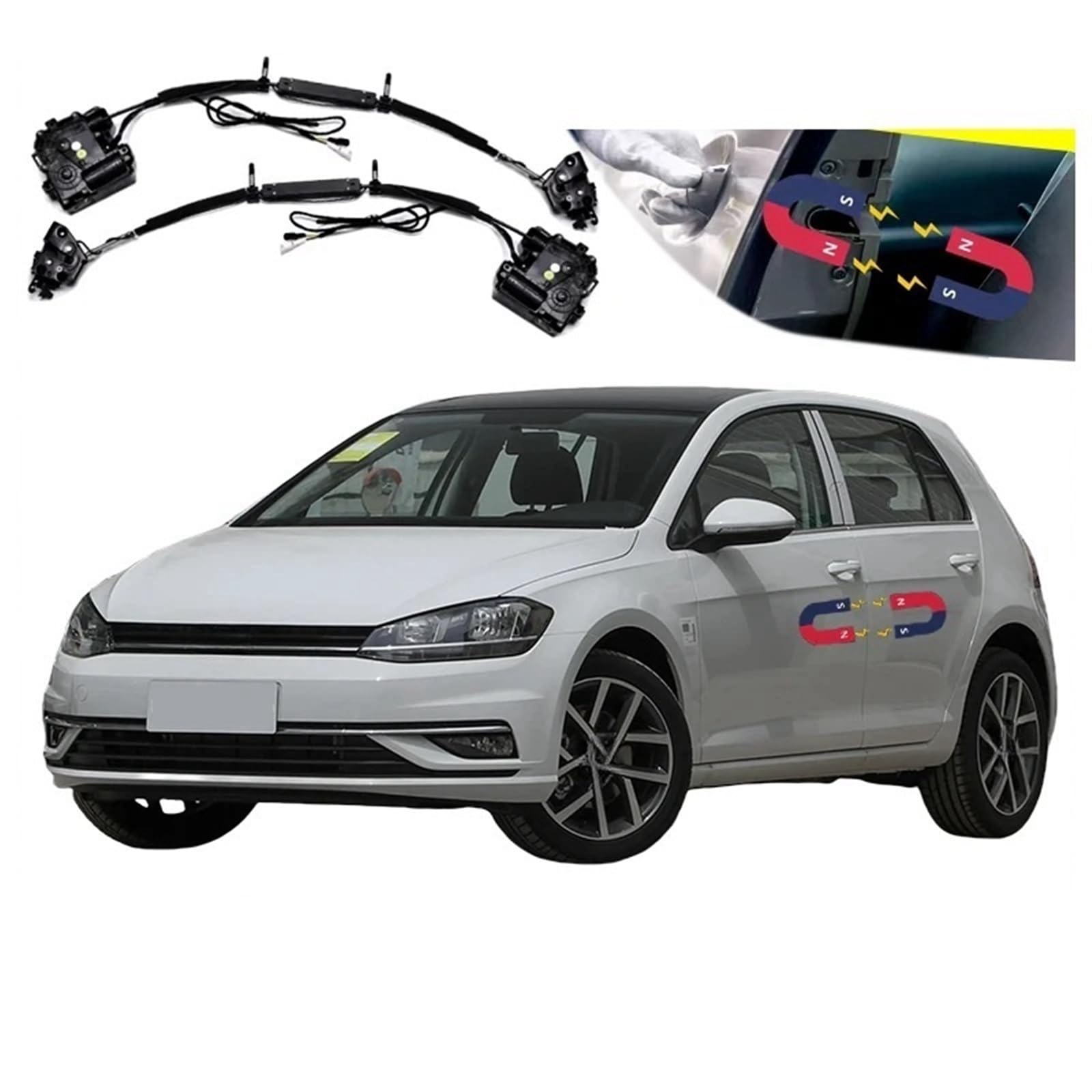 4 stücke Auto Soft-Close Türverriegelung Pass Lock Antrieb Elektrische Absorption Saug Stille Näher Kompatibel for VW Golf 2012-2020 von JLPOCRBJ