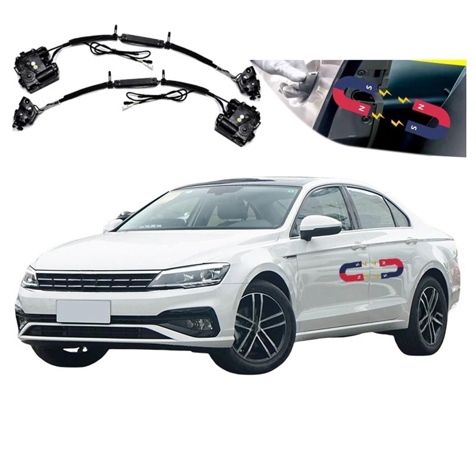 4 stücke Auto Soft-Close Türverriegelung Pass Lock Antrieb Elektrische Absorption Saug Stille Näher Kompatibel for VW Lamando 2015-2021 von JLPOCRBJ