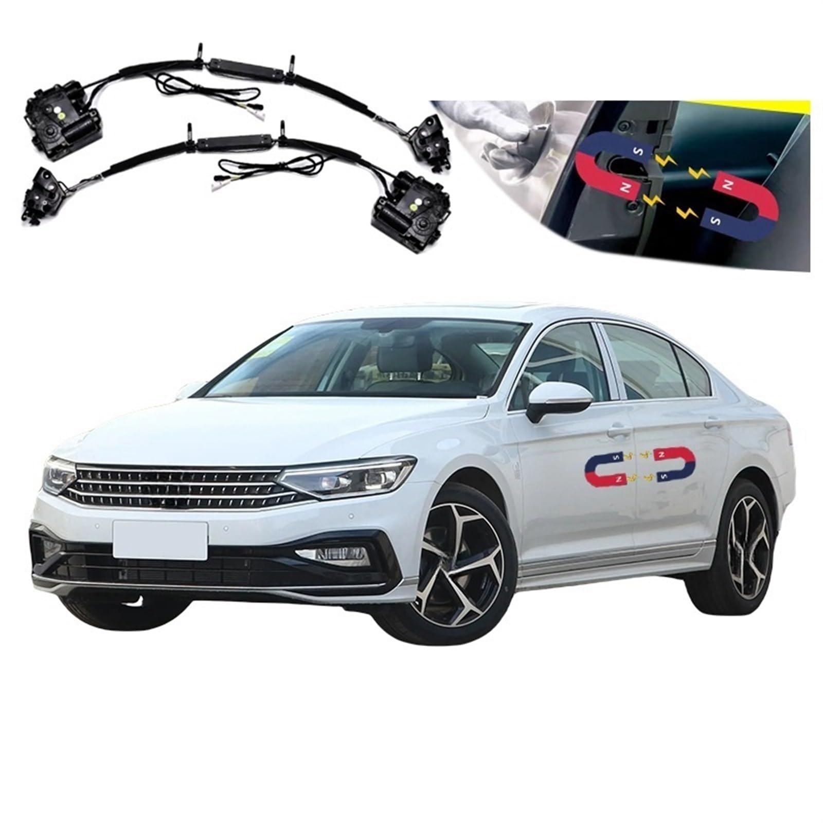 4 stücke Auto Soft-Close Türverriegelung Pass Lock Antrieb Elektrische Absorption Saug Stille Näher Kompatibel for VW Magotan 2015-2023 von JLPOCRBJ