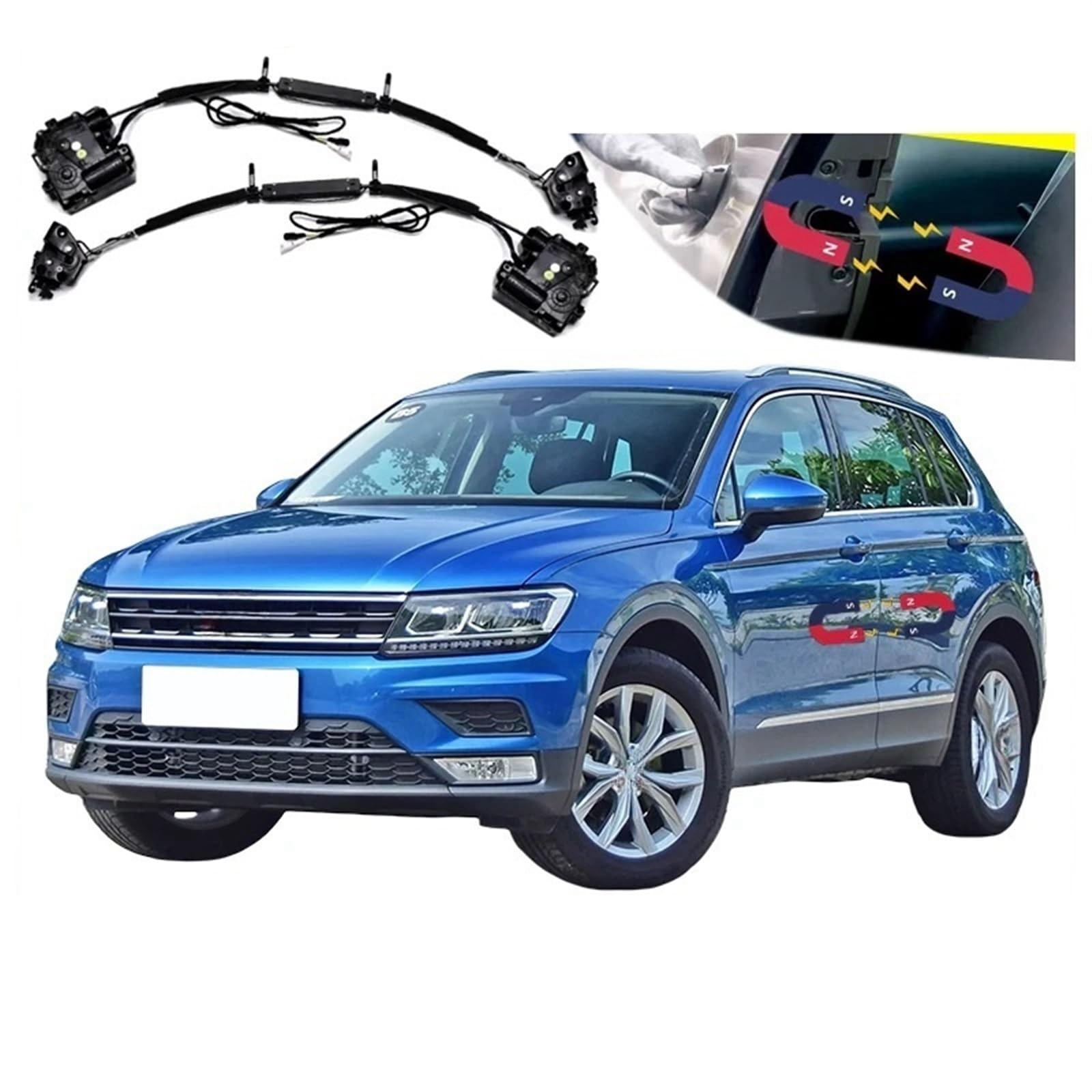 4 stücke Auto Soft Close Türverriegelung Pass Lock Antrieb Elektrische Absorption Saug Stille Näher Kompatibel for VW Tiguan 2015-2021 von JLPOCRBJ