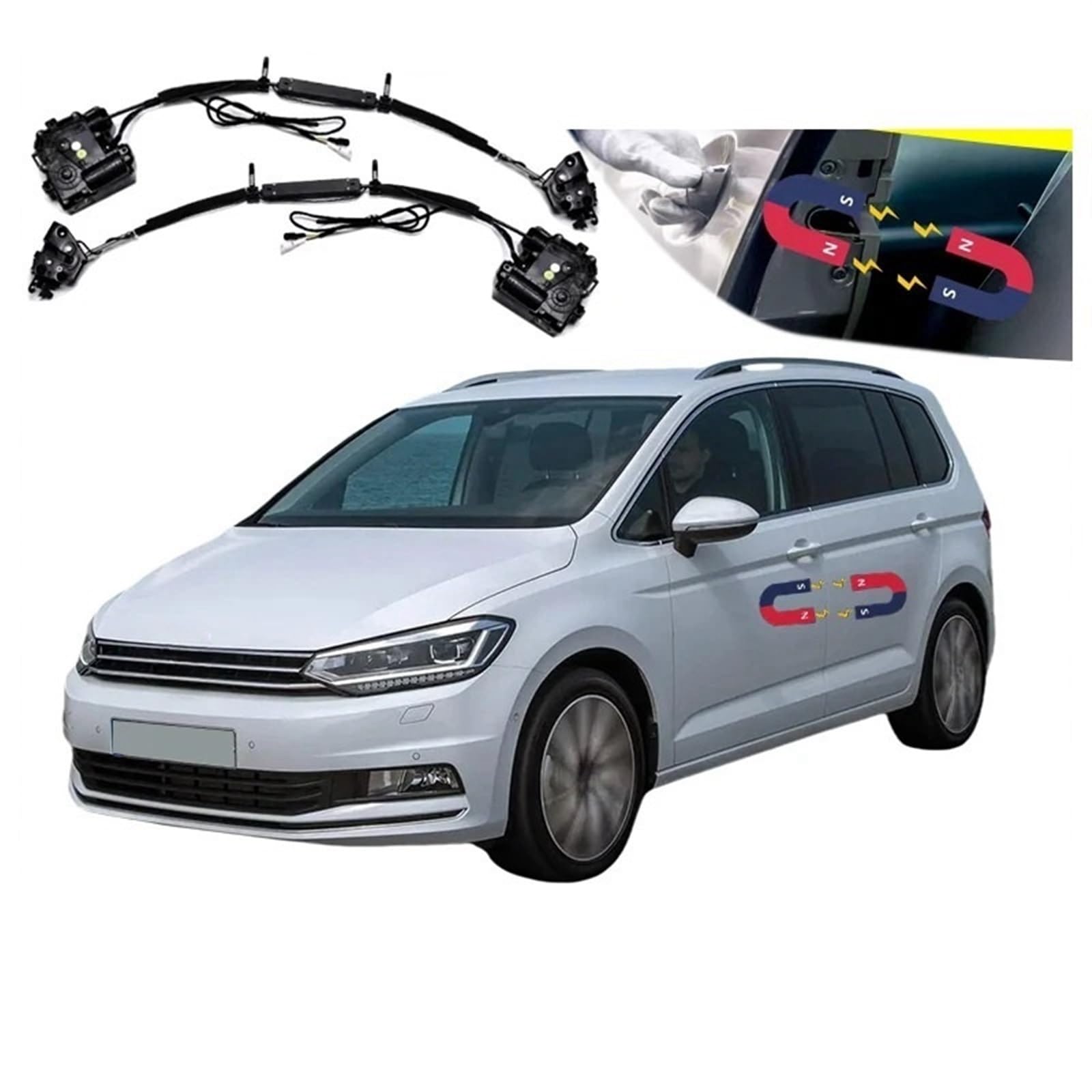 4 stücke Auto Soft-Close Türverriegelung Pass Lock Antrieb Elektrische Absorption Saug Stille Näher Kompatibel for VW Touran 2016-2019 von JLPOCRBJ