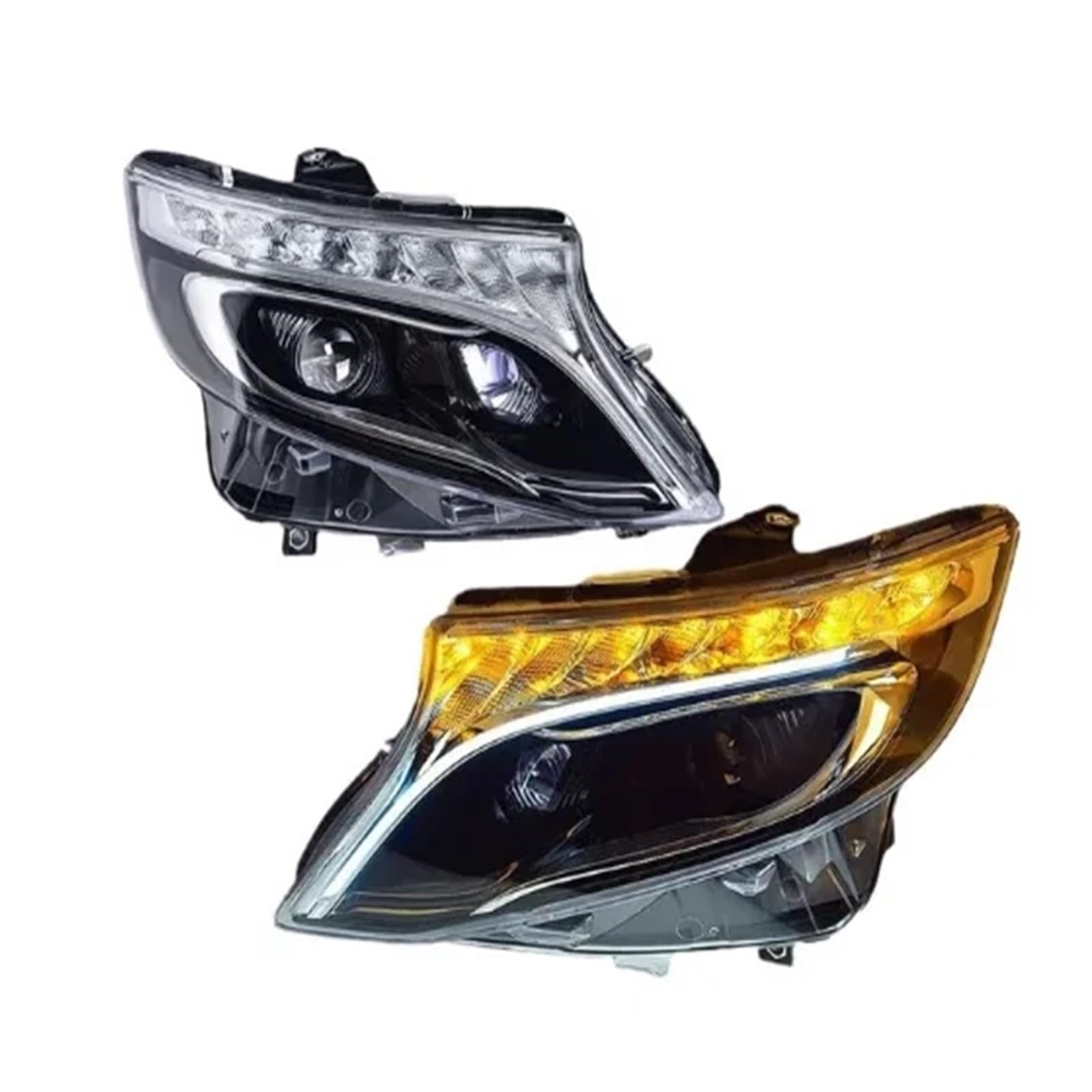 Auto-Frontleuchten Kompatibel for Benz Metris Vito W447 2016-2023 Scheinwerfer Modifizierte hochkonfigurierte LED-Scheinwerferbaugruppe DRL-Blinker(Style a) von JLPOCRBJ