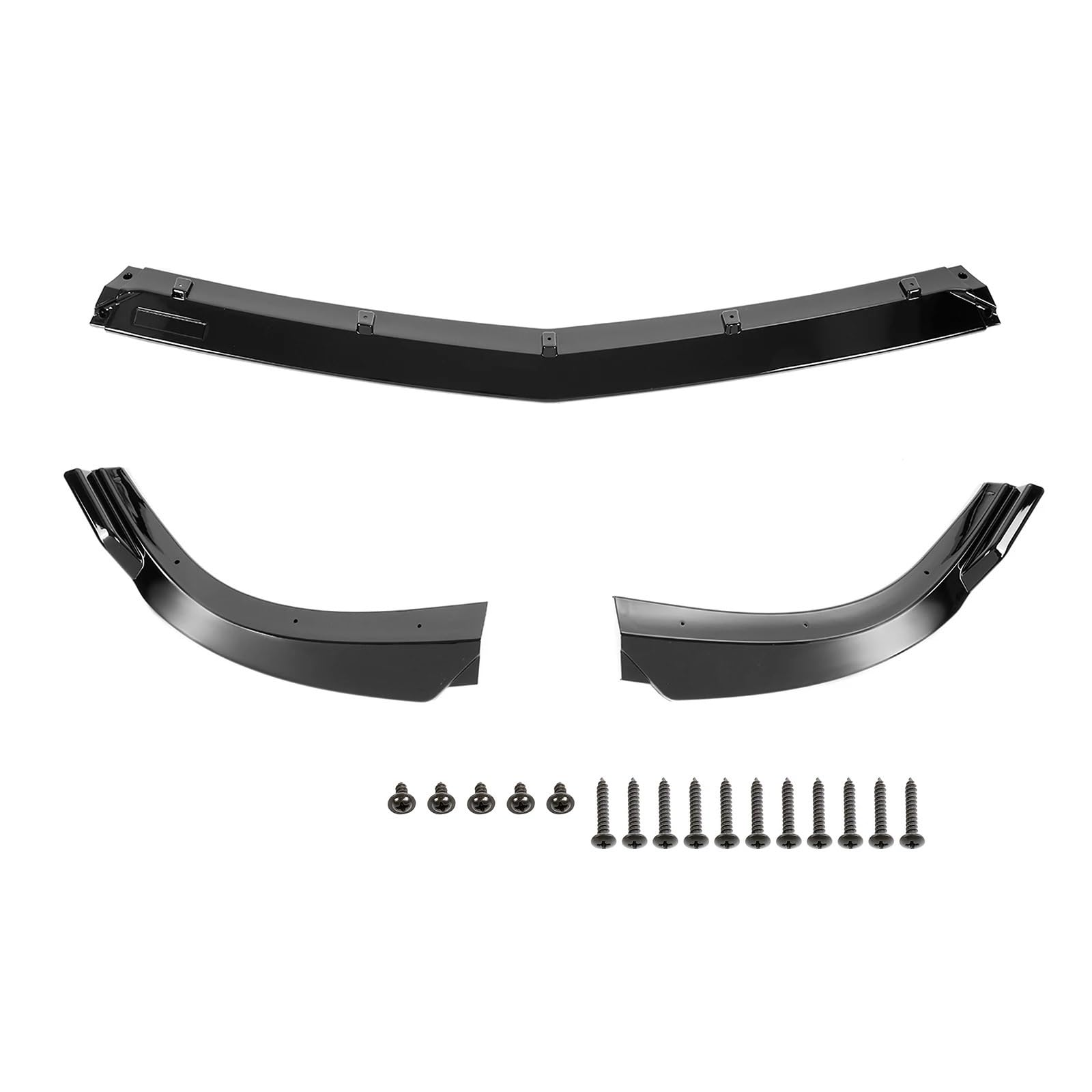 Auto-Frontstoßstangenlippe, kompatibel mit Mercedes-Benz W204 C200 C250 C300 Sport 2012–2014, Stoßstangenschutz, Diffusor, Spoiler, Splitterschutz(Gloss Black) von JLPOCRBJ