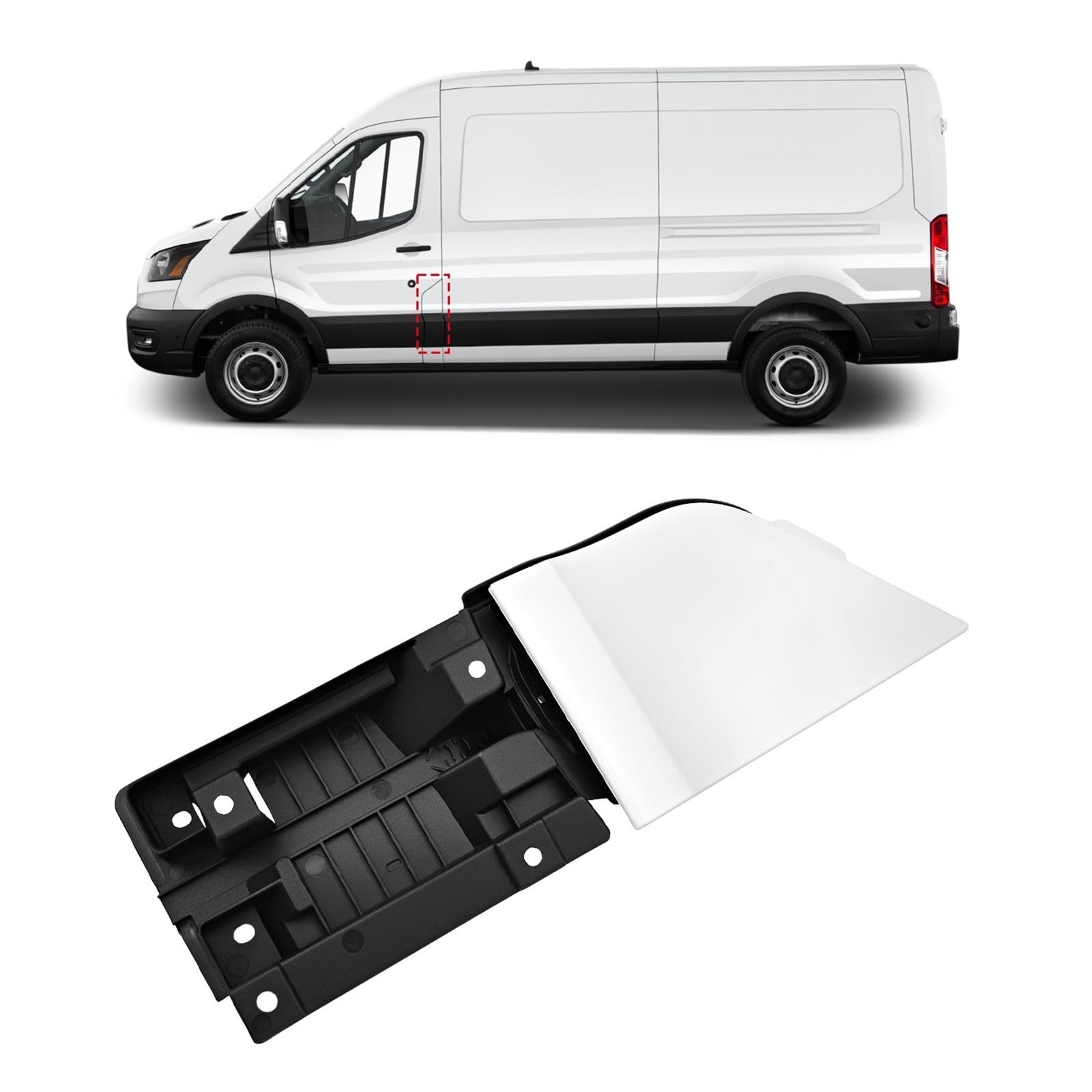 Auto-Kraftstoff-Einfüllstutzen-Gehäuse, Taschenscharnier mit Abdeckung, kompatibel for Ford Transit Van 150 250 350 2015–2023, CK4Z-5427936-A, CK4Z-5427936-J(Carbon Fiber B) von JLPOCRBJ