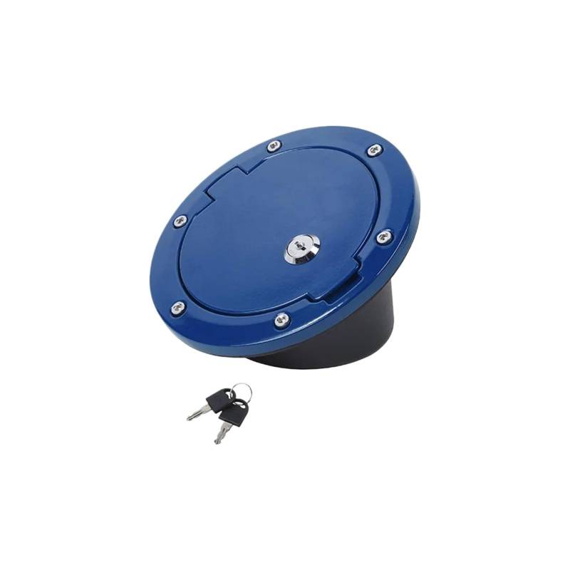 Auto Kraftstoff Tank Tankdeckel Mit Schlüssel Schloss Abdeckung Kompatibel for Jeep Wrangler JK 2007-2017 Auto Außen tank Abdeckungen Zubehör(Blue) von JLPOCRBJ