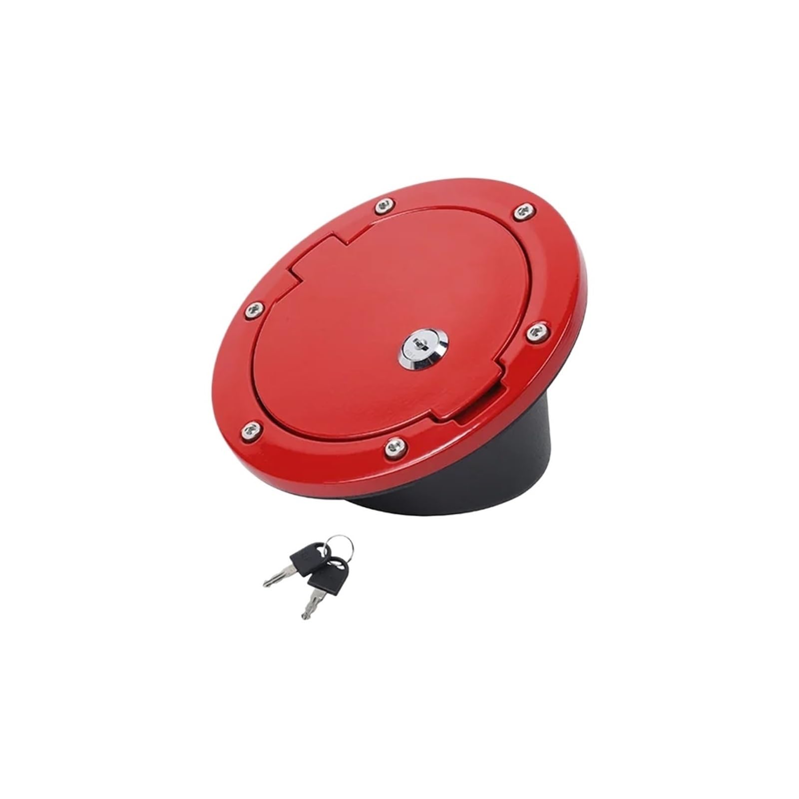 Auto Kraftstoff Tank Tankdeckel Mit Schlüssel Schloss Abdeckung Kompatibel for Jeep Wrangler JK 2007-2017 Auto Außen tank Abdeckungen Zubehör(Red) von JLPOCRBJ