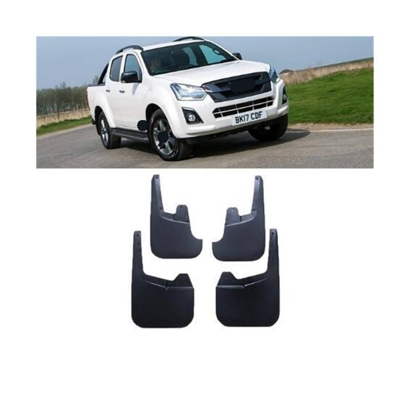 Auto-Schmutzfänger kompatibel for Isuzu D-Max 2011~2019 DMAX 2012 2013 2014 2015 2016 Kotflügel Spritzschutz Kotflügel Schmutzfänger Autozubehör(Double Cab 4-dr) von JLPOCRBJ