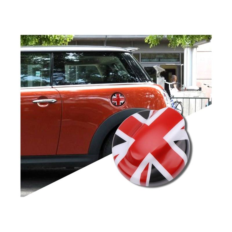 Auto-Tankdeckel, modifizierter dekorativer Schalenaufkleber, kompatibel mit Mini Cooper S One JCW Schrägheck Clubman R55 R56 R57, Autozubehör(Black Red) von JLPOCRBJ