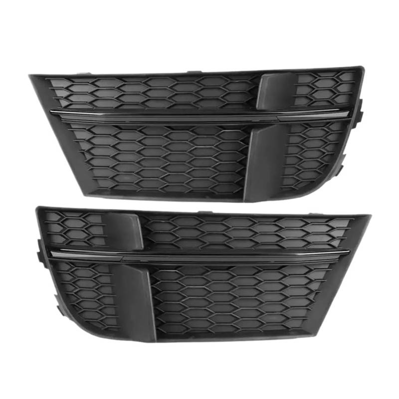 Auto modifiziertes Zubehör, schwarzer Nebelscheinwerfer-Abdeckungs-Lampenrahmen-Kühlergrill, kompatibel for Audi A3 S-Line/S3 2017 2018 2019 Nebelscheinwerfergrill(Black) von JLPOCRBJ