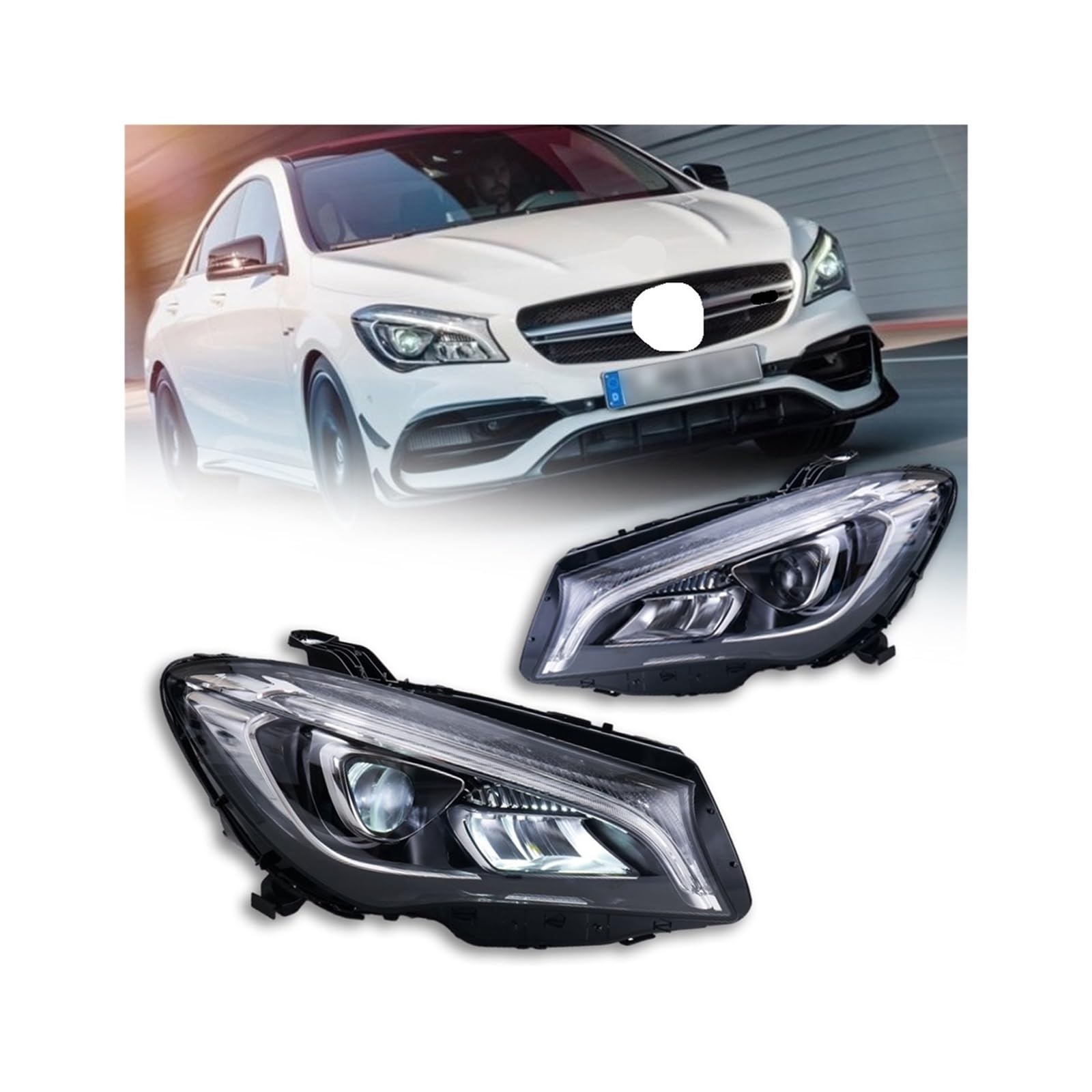 Autolichter Kompatibel for Benz CLA W117 Scheinwerfer 2014-2018 LED Autolampen Tagfahrlicht Dynamische Blinker Autozubehör von JLPOCRBJ