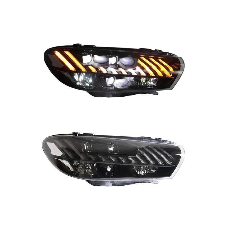 Autoscheinwerferbaugruppe, kompatibel mit Scirocco-Scheinwerfern 2009–2017, Upgrade modifiziert auf NEUE Scirocco Dynamic Turn DRL-Scheinwerfer(2pcs headlights 2) von JLPOCRBJ