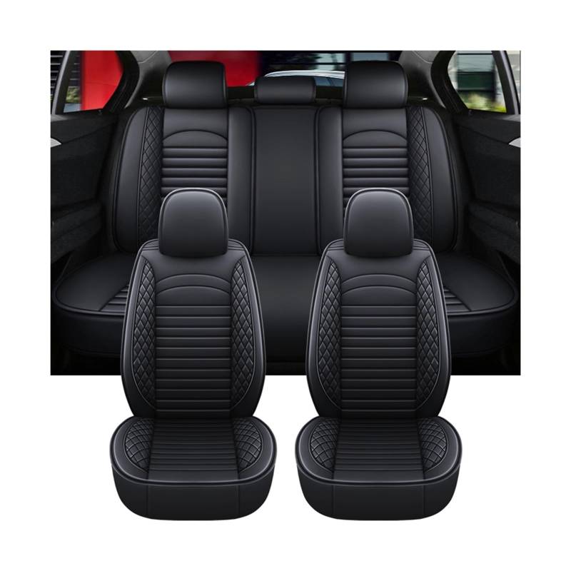 Autositzkissenbezug Komplettset kompatibel for VW Passat B6 B7 B8 Seat Arona kompatibel for Skoda Superb 32 Auto Center Zubehör Innenausstattung(Front seat black) von JLPOCRBJ