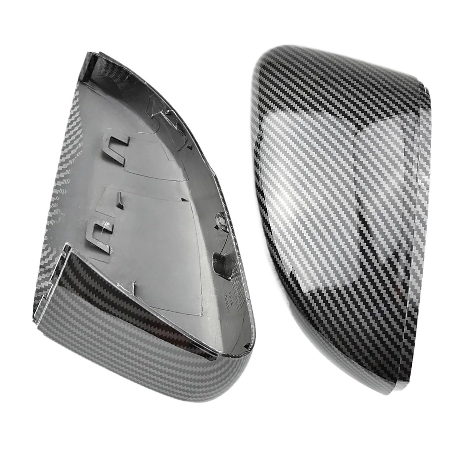 Autozubehör Kompatibel for Volkswagen Polo 6R 6C 09-17 Carbon Fiber Wasser Transfer Spiegel Rückspiegel Gehäuse Spiegel Gehäuse von JLPOCRBJ