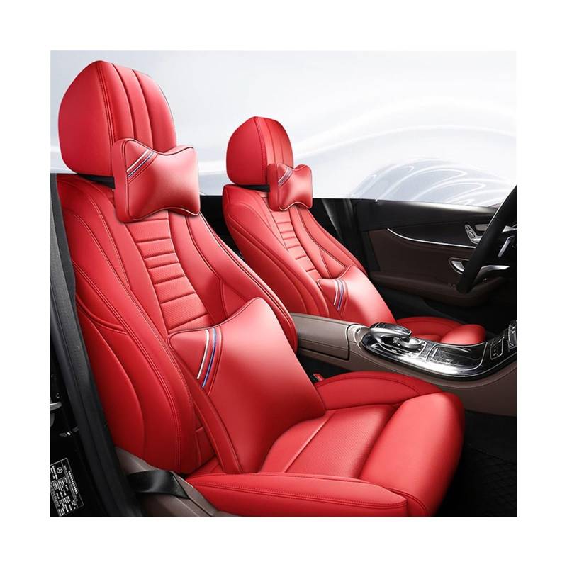 Benutzerdefinierte Autositzbezug kompatibel for Mercedes Benz E200 E260 E300 E320 E350 E400 E500 Zubehör Sitzbezug Autos Kissen Protektoren(RED) von JLPOCRBJ