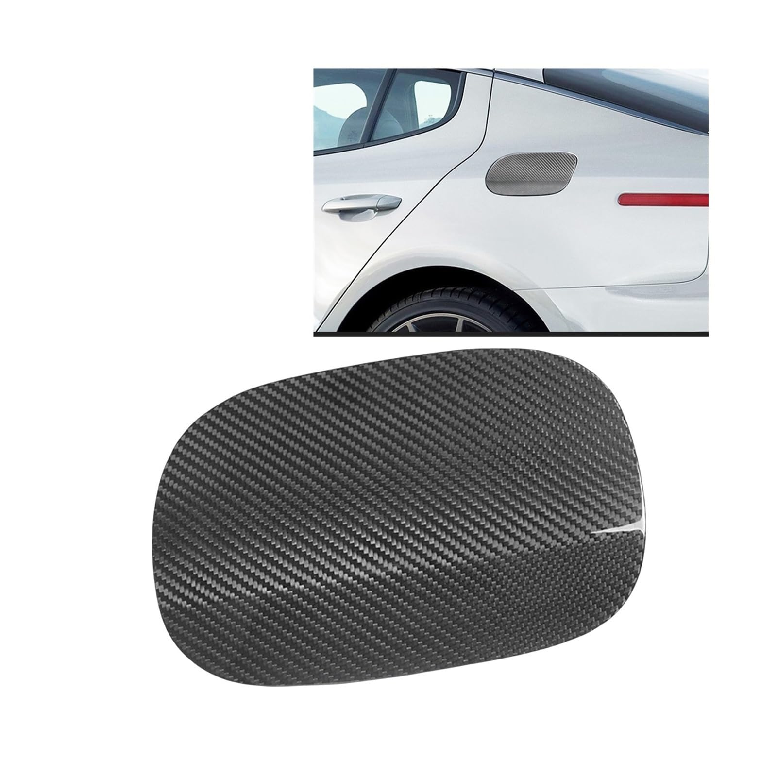 Carbon Faser Auto Kraftstoff Tank Öl Kappe Gas Abdeckung Trim Kompatibel for Kia Stinger 2018 2019 2020 2021 2022 2023 von JLPOCRBJ