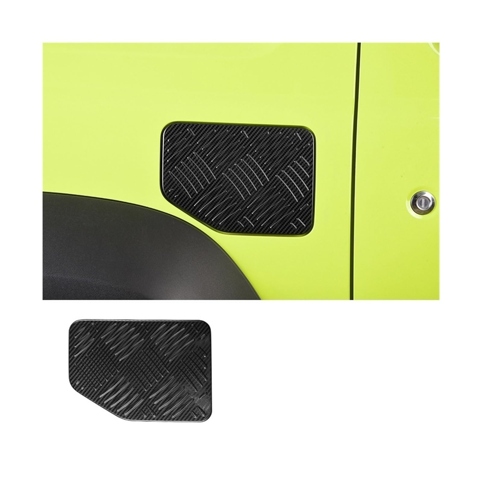 Carbon Fiber Texture Auto Tankdeckel Abdeckung Aufkleber Tankdeckel Abdeckung Trim Panel Kompatibel for Jimny Jb64 Jb74 2023 2022 2021 2020 2019(Carbon) von JLPOCRBJ