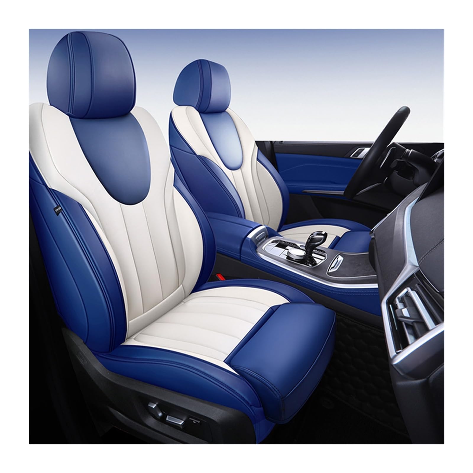 Custom Car Seat Cover Nappa Leather 7 Seats Compatible For BMW 2 Series 220D 220I 218D 225D 235I 240I Auto car Accessories Interior Woman(BLUE WHITE) von JLPOCRBJ