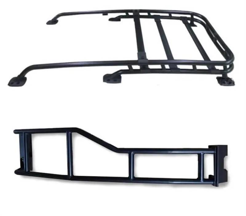 Dachgepäckträger Kompatibel for TOYOTA FJ CRUISER 2007-2020 Obere Dachgepäckträgerschiene Gepäckquerträgerboxen Hintertür Heckklappenleiter Trittleiter(Boxes and Ladder) von JLPOCRBJ