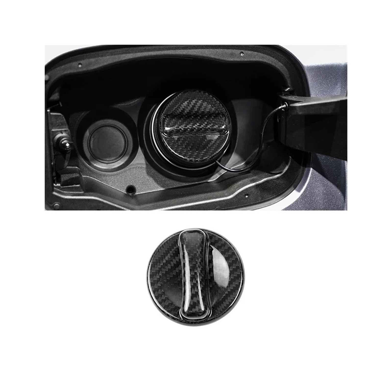 Echte Hartkarbonfaser-Abdeckung, universell kompatibel for Mercedes Benz AMG C-Klasse W463 W461 C253 W166 E300 E450 E55, Auto-Tankdeckelverkleidung(Black carbon) von JLPOCRBJ