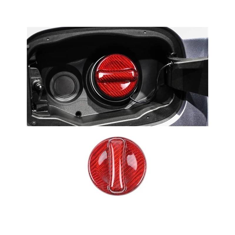 Echte Hartkarbonfaser-Abdeckung, universell kompatibel for Mercedes Benz AMG C-Klasse W463 W461 C253 W166 E300 E450 E55, Auto-Tankdeckelverkleidung(Red carbon) von JLPOCRBJ