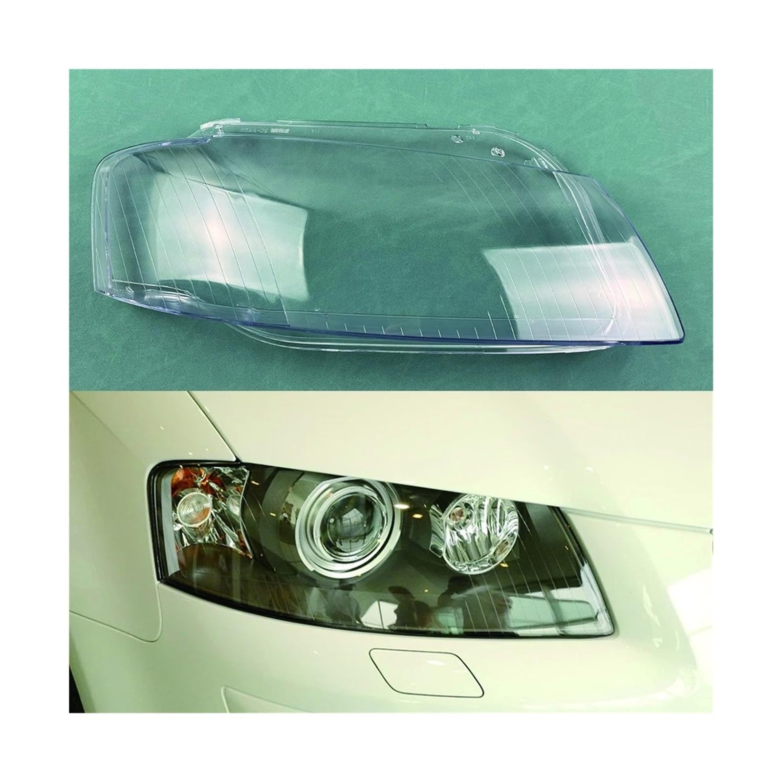 Kompatibel Kompatibel for Audi A3 2003-2008 Frontscheinwerferabdeckung Transparenter Lampenschirm Lampenlinse Scheinwerferschale Plexiglas Auto-Ersatzteile(Right) von JLPOCRBJ