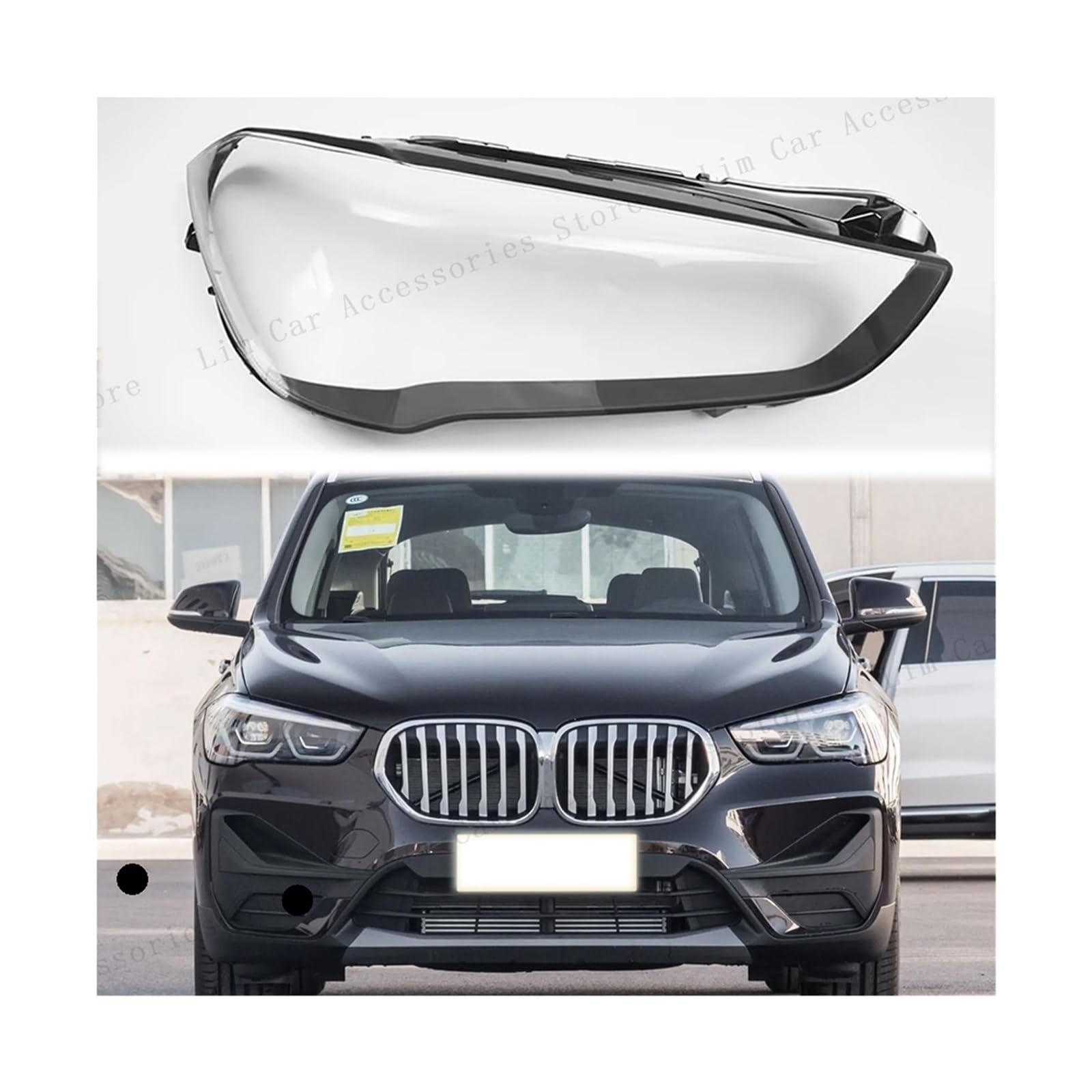 Kompatibel Kompatibel for BMW X1 F48 F49 2019 2020 2021 2022 Auto Scheinwerfer Objektiv Abdeckung Shell Transparent Lampcover Scheinwerfer Shell(Pair) von JLPOCRBJ