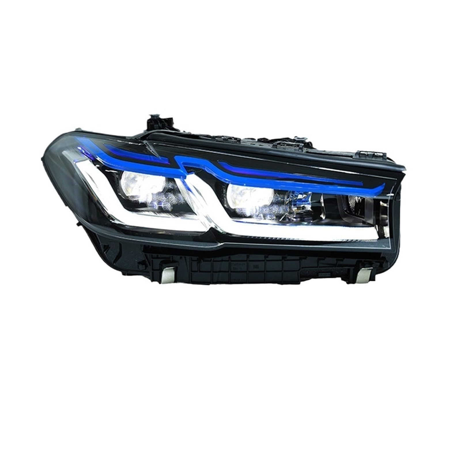 Kompatibel for BMW 18-23 5er G30 Scheinwerfer Modifizierte G38 Thunder M5 Blaue Augenbrauen Hochausgestattete LED-Laserscheinwerfer(Style B) von JLPOCRBJ