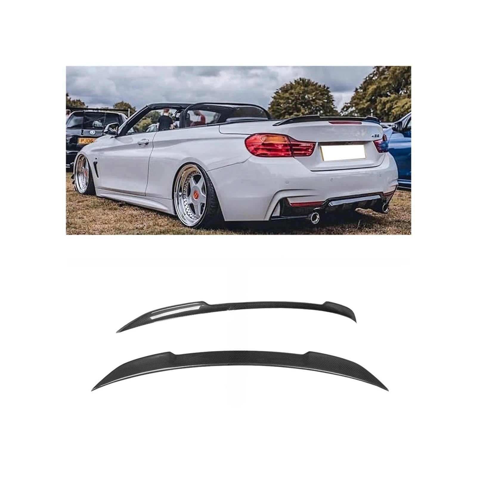 Kompatibel for BMW 4er-Serie F33 Cabrio & M4 F83 P/CS/M4 Stil Kohlefaser-Heckspoiler-Kofferraumflügel 2013–2020 430i 435i 440i M4(CS Style Spoiler) von JLPOCRBJ