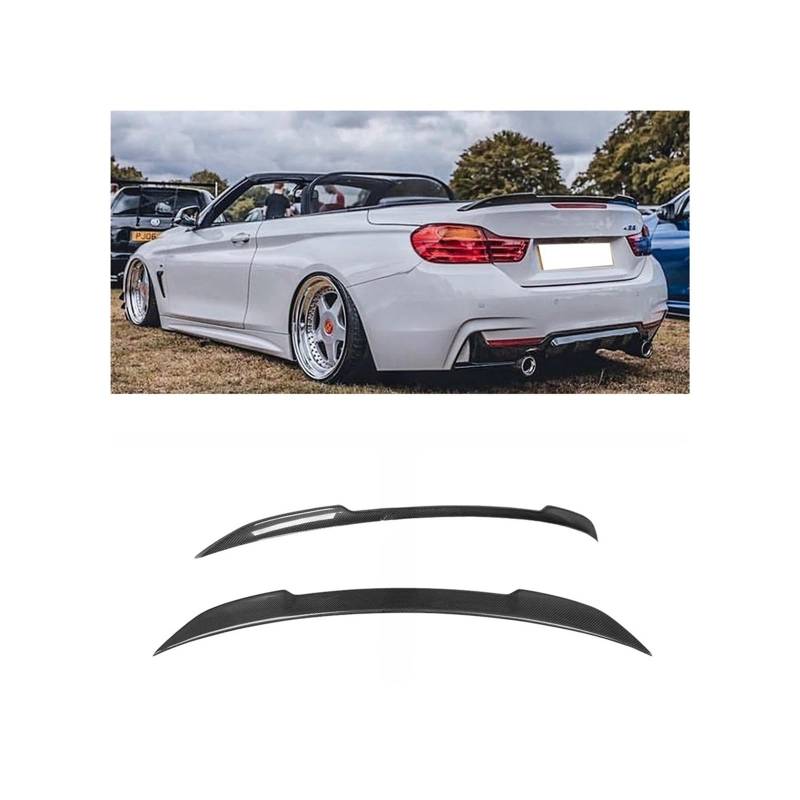 Kompatibel for BMW 4er-Serie F33 Cabrio & M4 F83 P/CS/M4 Stil Kohlefaser-Heckspoiler-Kofferraumflügel 2013–2020 430i 435i 440i M4(CS Style Spoiler) von JLPOCRBJ