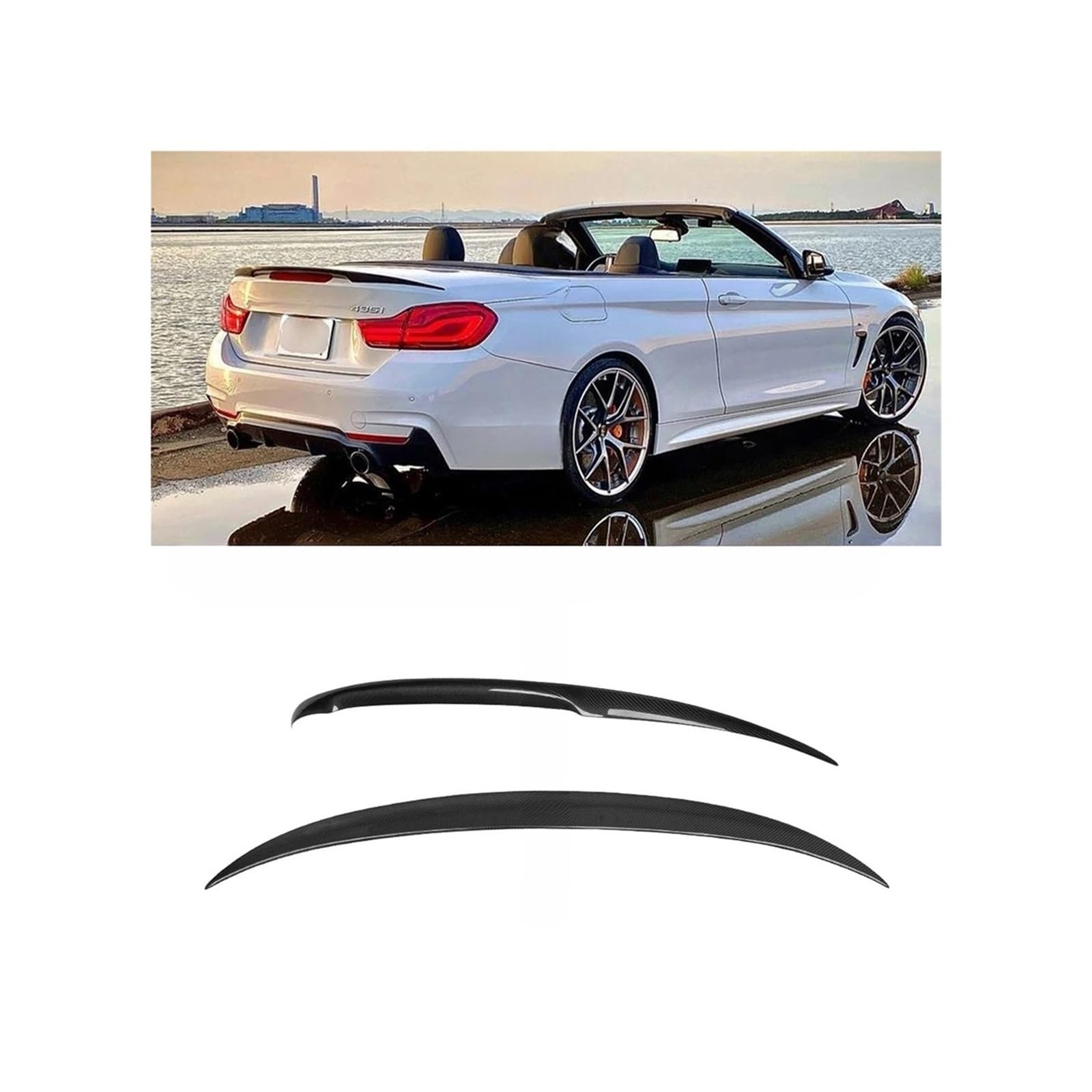 Kompatibel for BMW 4er-Serie F33 Cabrio & M4 F83 P/CS/M4 Stil Kohlefaser-Heckspoiler-Kofferraumflügel 2013–2020 430i 435i 440i M4(P Style Spoiler) von JLPOCRBJ