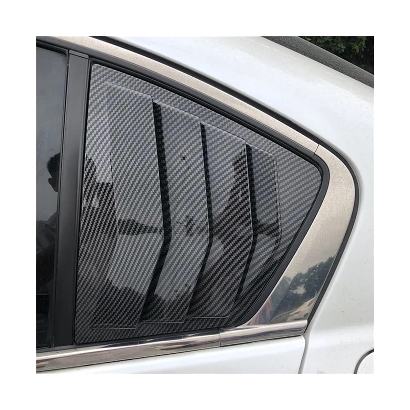 Kompatibel for Honda Accord 9. Limousine 2014–2017, Auto-Heckjalousien-Fenster-Seitenladen-Abdeckungs-Ordnungsaufkleber, Entlüftungsschaufel, ABS-Kohlefaser, Schwarz(Carbon Fiber Look) von JLPOCRBJ