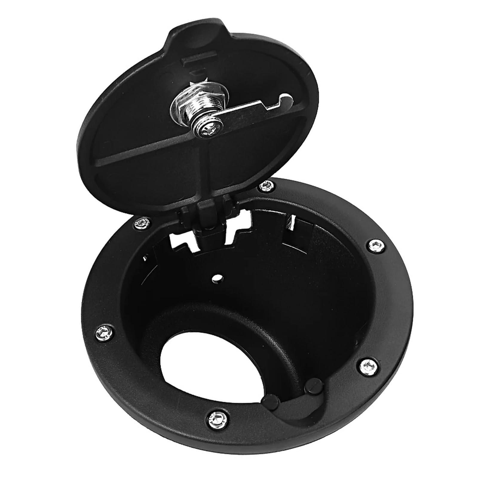 Kompatibel for Jeep Wrangler JK 07–18, Auto-Gas-Benzin-Tankdeckel-Abdeckung mit Schloss, Aluminium-Verriegelung, Kraftstoff-Gas-Benzin-Tankdeckel, Schwarz von JLPOCRBJ