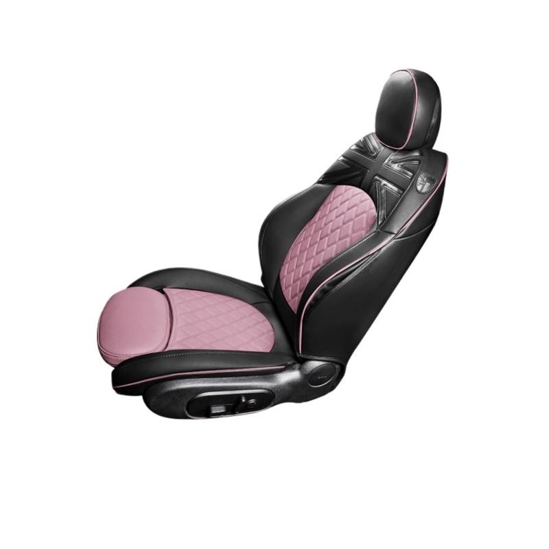 Kompatibel for MINI Cooper R52 R58 R59 ROADSTER Autositzbezug Kissenpolster PU-Leder Wasserdicht Schmutzabweisender Schutz Styling-Zubehör(Black Pink) von JLPOCRBJ