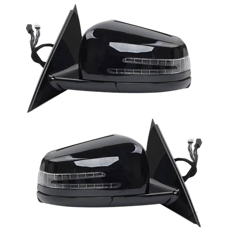 Kompatibel for Mercedes Benz W221 S-Klasse S300 S350 S400 S63 2006 2007 2008–2013, Auto-Seitentür, elektrische Rückspiegel-Baugruppe, Schwarz(Left and Right) von JLPOCRBJ