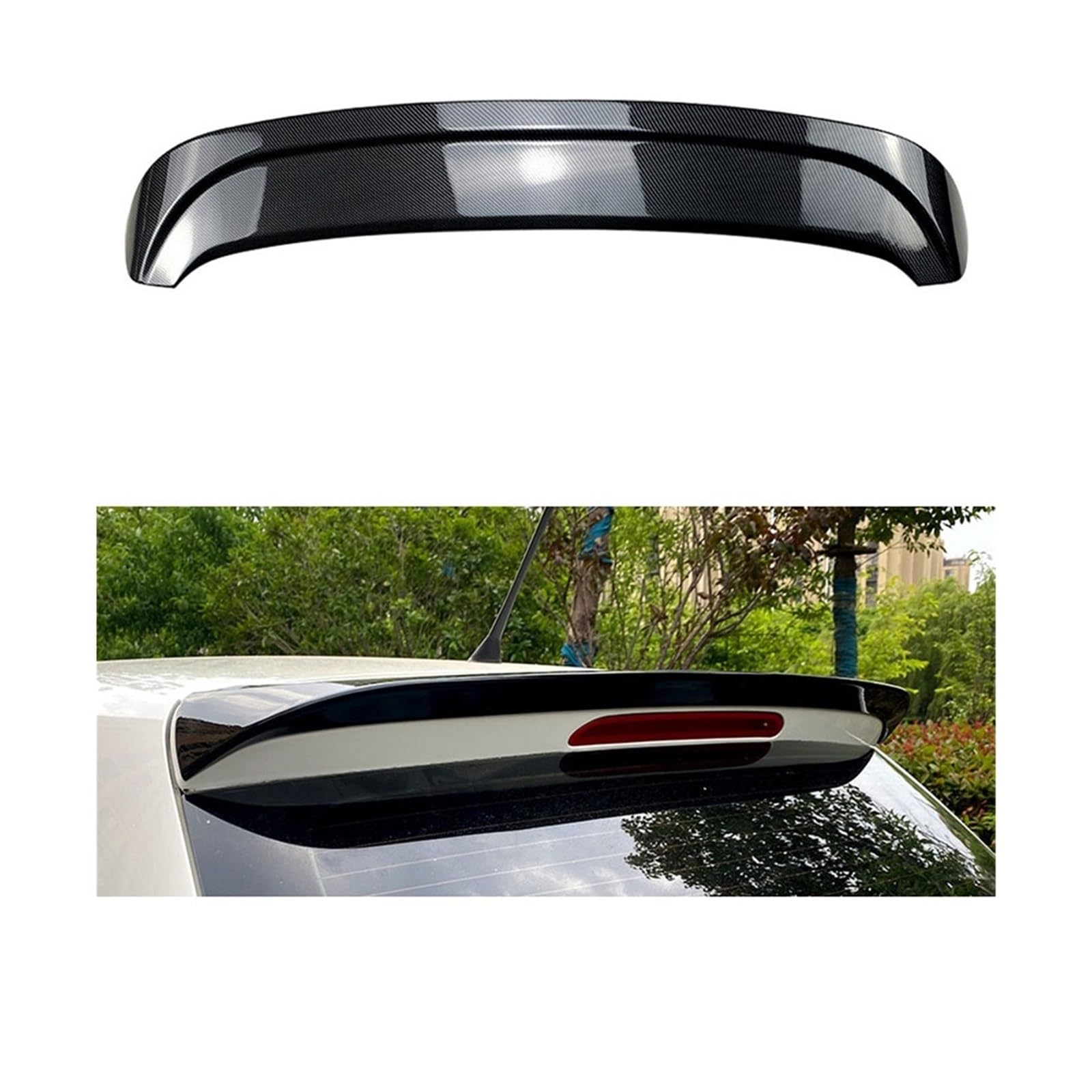 Kompatibel for Polo MK5 6R 6C 2011-2017 Auto Hinten Stamm Fix Flügel Lip Spoiler Glänzend Schwarz ABS körper Modifikation(Carbon Black) von JLPOCRBJ