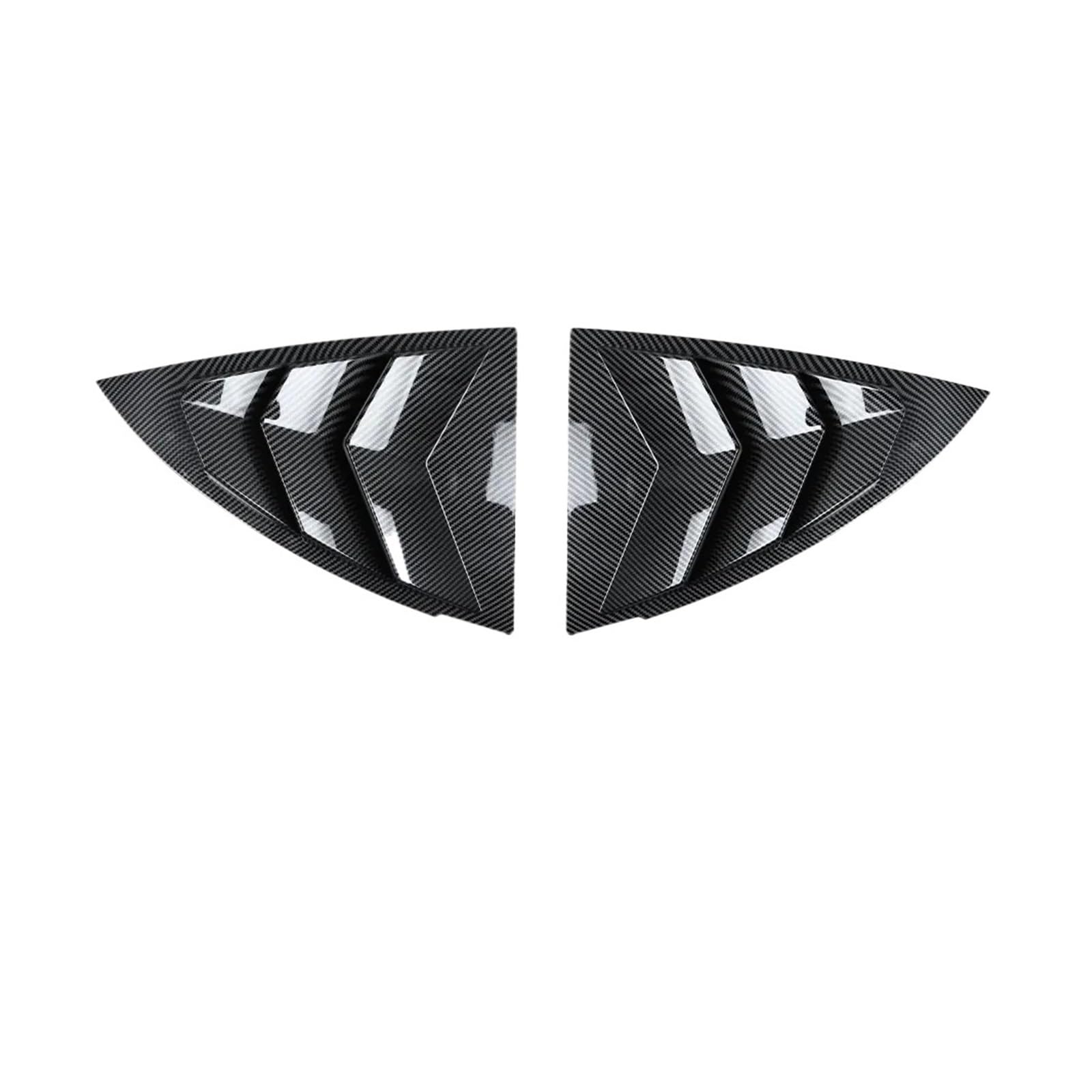 Kompatibel for Tesla Modell Y 2021 Jalousien Dekoration Hinten Dreieckige Fenster Spoiler Jalousie Shutter Abdeckung Deflektor Zubehör(Carbon Fiber Black) von JLPOCRBJ