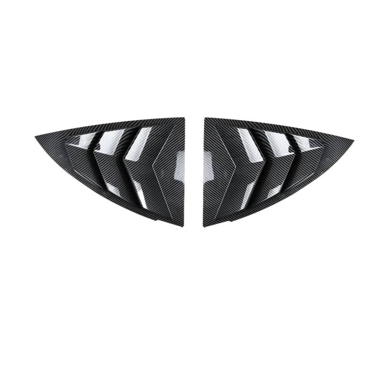 Kompatibel for Tesla Modell Y 2021 Jalousien Dekoration Hinten Dreieckige Fenster Spoiler Jalousie Shutter Abdeckung Deflektor Zubehör(Carbon Fiber Black) von JLPOCRBJ