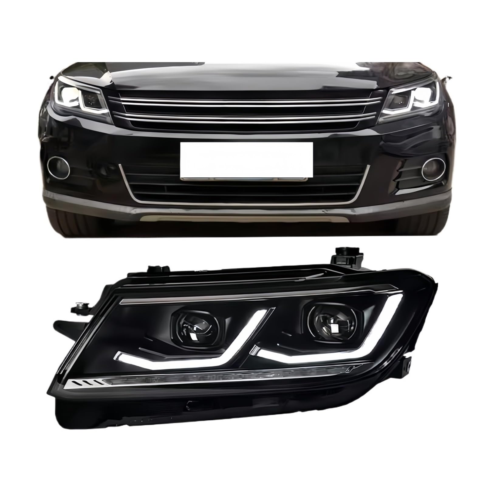 Kompatibel for Tiguan Scheinwerferbaugruppe 09-21 Kompatibel for Tiguan L Modifizierte neue LED-Tagfahrlicht-Scheinwerfer(Style a) von JLPOCRBJ