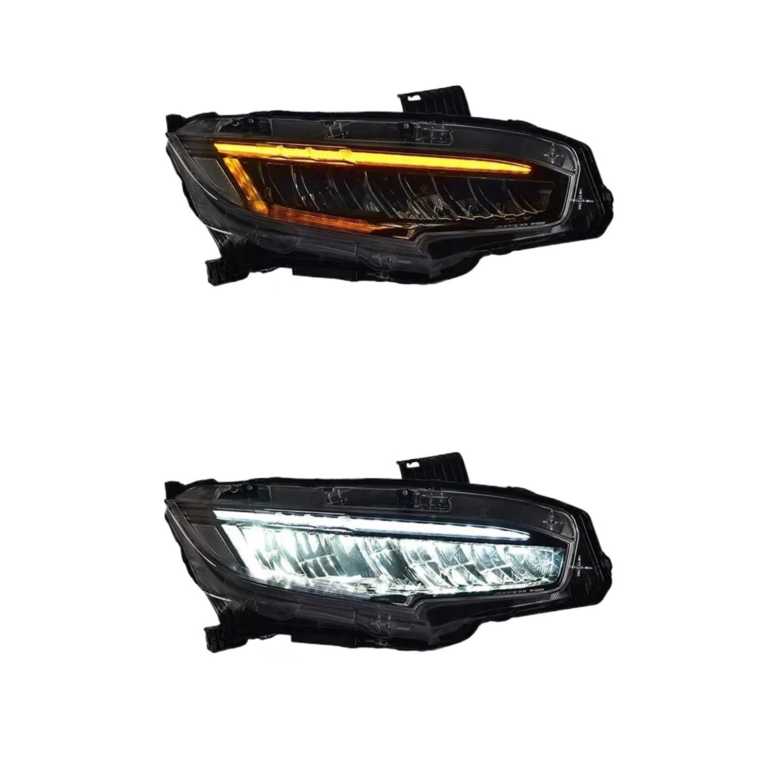 Kompatibel mit Honda Civic 10. Generation LED-Scheinwerferbaugruppe 2016–2021, modifizierte LED-Tagfahrlichter, fließende Wasserblinker von JLPOCRBJ