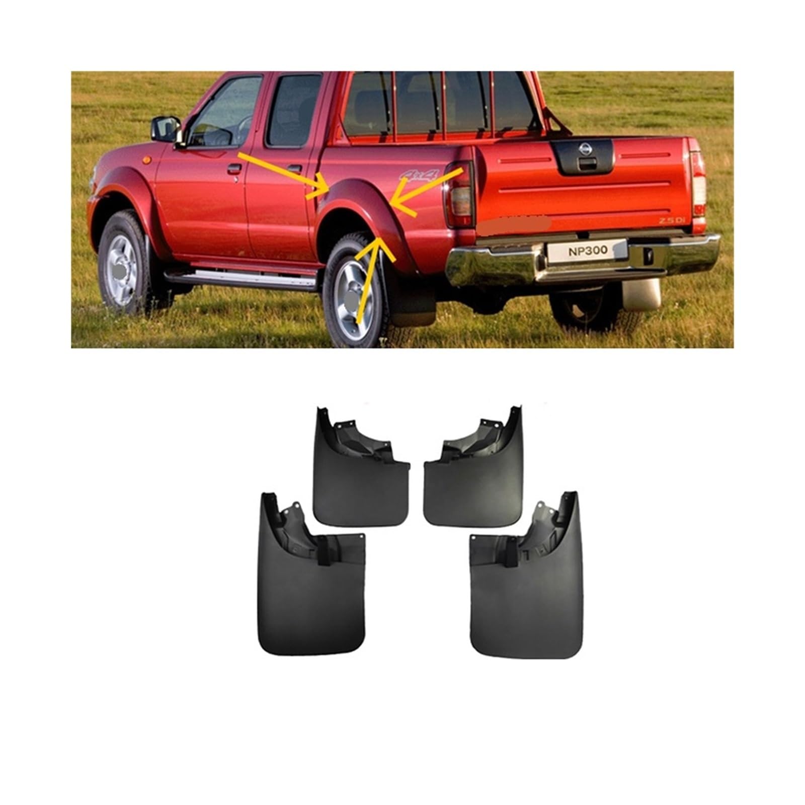 Kotflügel Kompatibel for Nissan Navara NP300 PickUp D22 1998~2004 2005 2003 2002 Schlamm Vorderräder Kotflügel Schmutzfänger Auto Zubehör 2000(Wheel eyebrow) von JLPOCRBJ